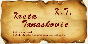 Krsta Tanasković vizit kartica